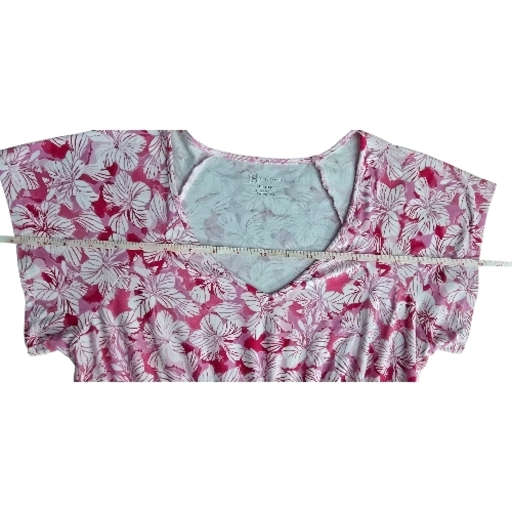 NOBO No Boundaries Pink Floral Tiered Mini Dress L (11-13) V-Neck Casual - Picture 13 of 15